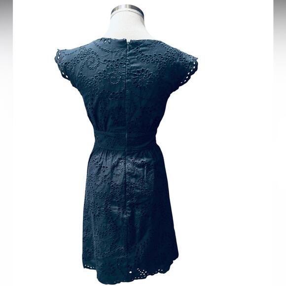 Gianni Bini Neck  Eyelet Dress Navy  Size 0 - Picture 5 of 6